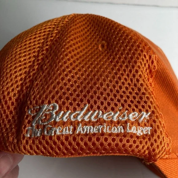 Detroit Cap Hat Adult Orange Fitted Budweiser Great American Lager‎ Embroidered - Picture 8 of 13